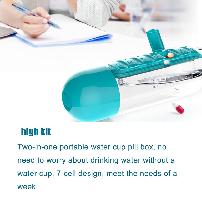 12911 Pill & Vitamin Bottle, Water Bottle Multi Functional Use for Traveling & Outdoor Use Water Bottle, Travelling kit, Summer Special Bottle (600 Ml / Mix Color )
